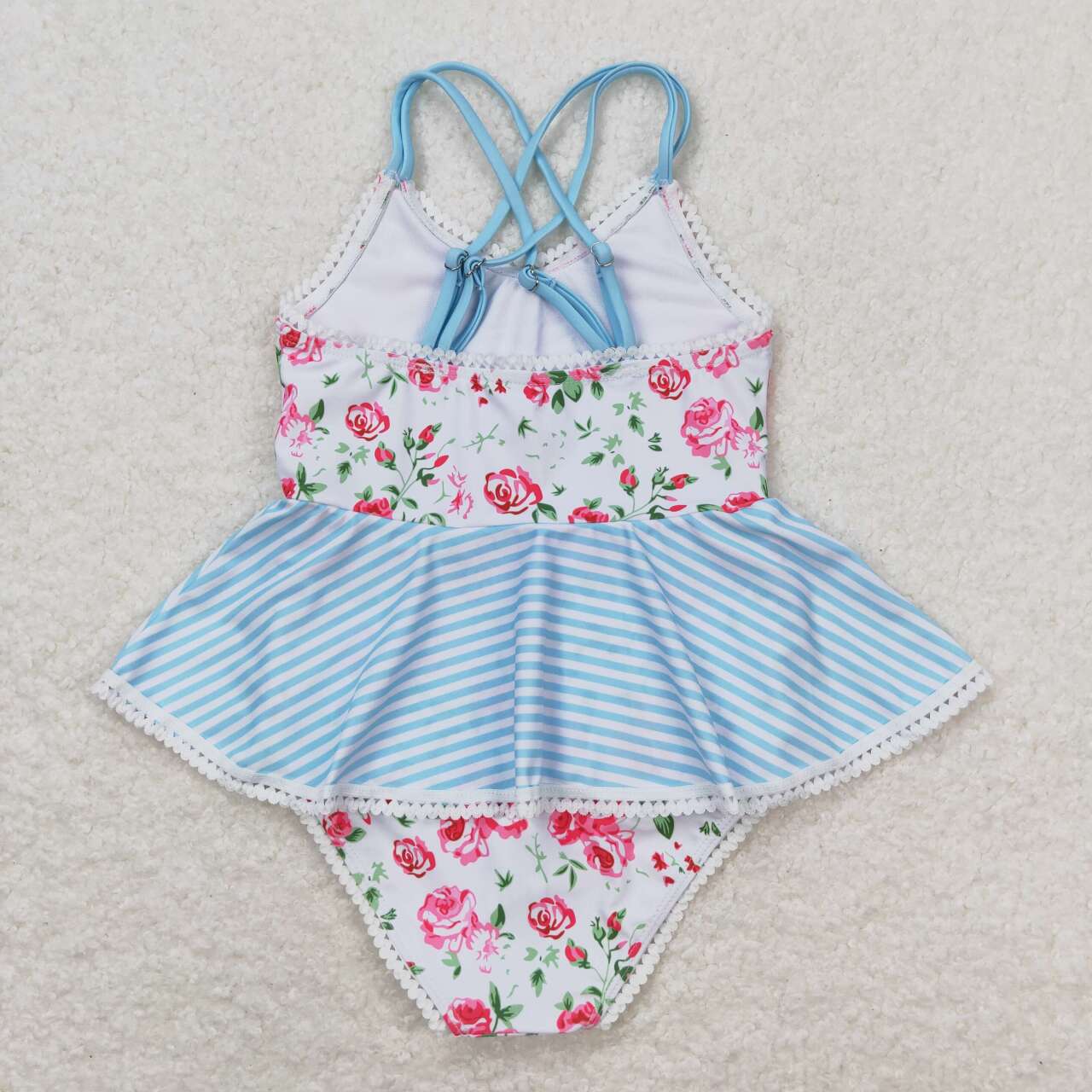 girl one piece swimsuit floral swimwear