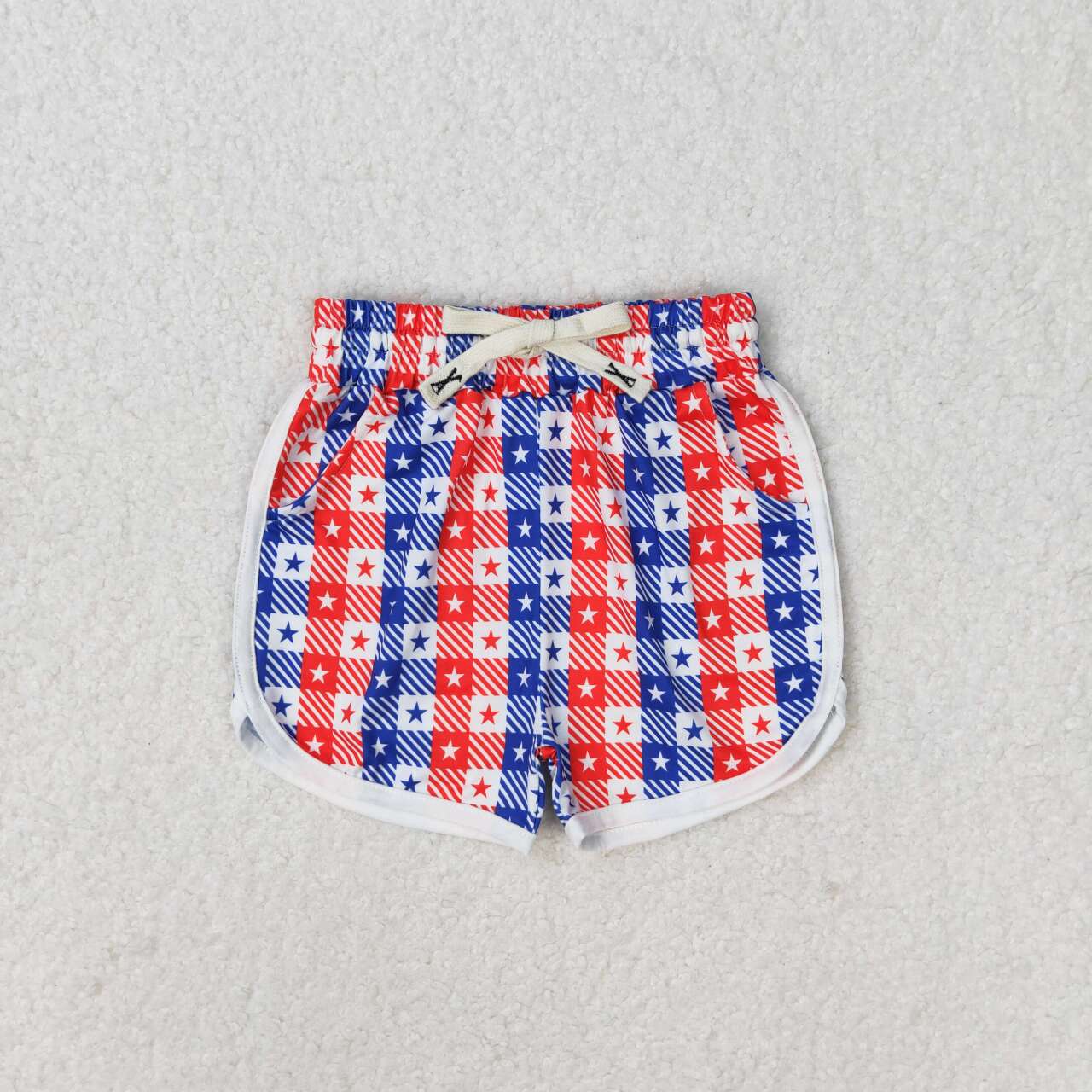 red white blue checkered stars 4th of july children echt mulberry shorts