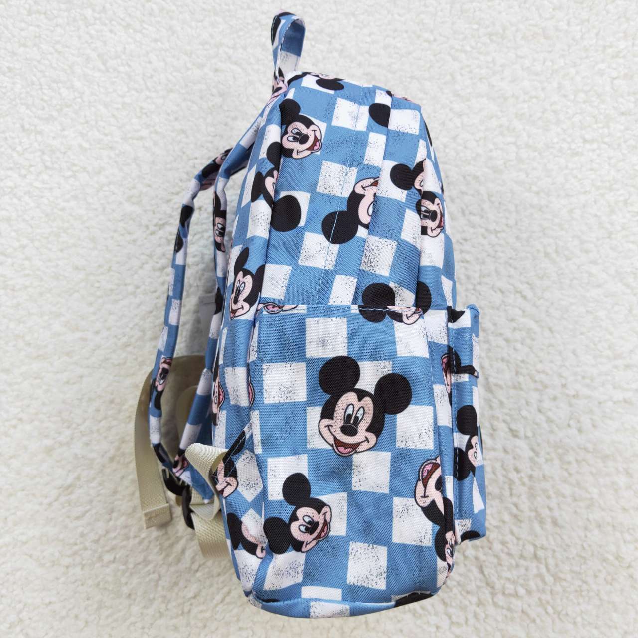 cartoon checkered print child bag backpack