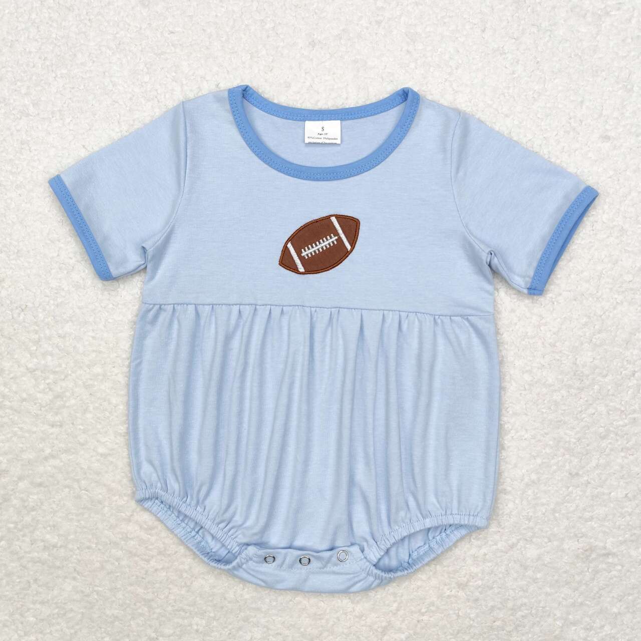 football embroidered blue bubble boy