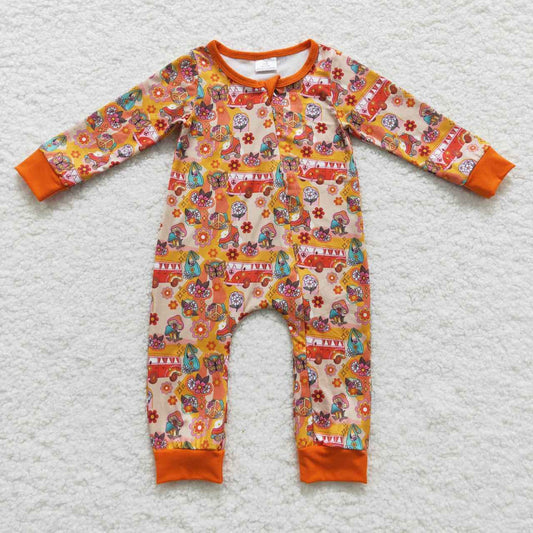 happy fall baby sleeper zipper PJs