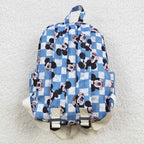 cartoon checkered print child bag backpack