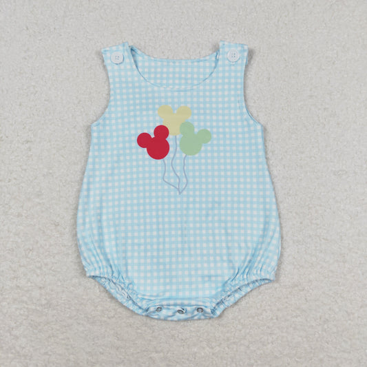 blue gingham balloon print tank bubble