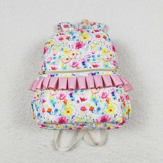 watercolor flower print bag children backpack