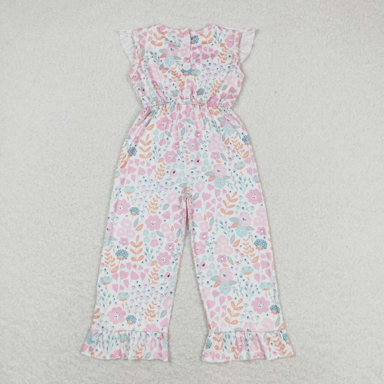 flower power cartoon girls jumpsuit