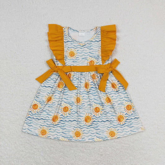 kids sea sun bow dress