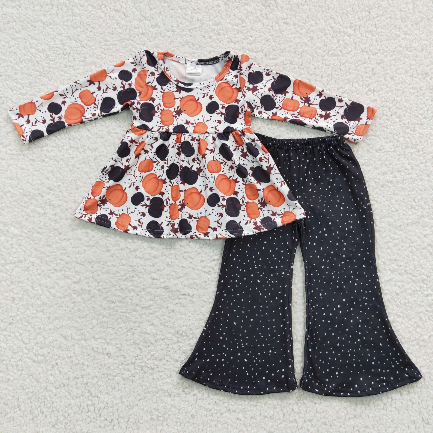 girl fall pumpkin clothing set