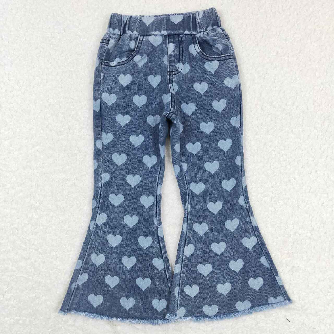 girl valentine'sa day heart print jeans