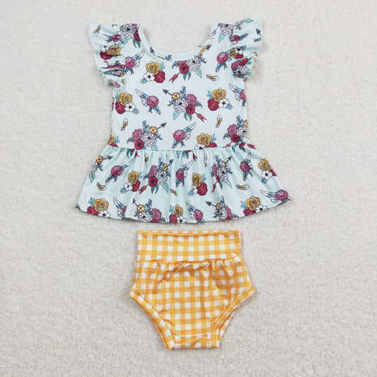 baby girl summer bummie set floral