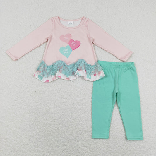 baby girl valentine's day clothing be mine love you legging set