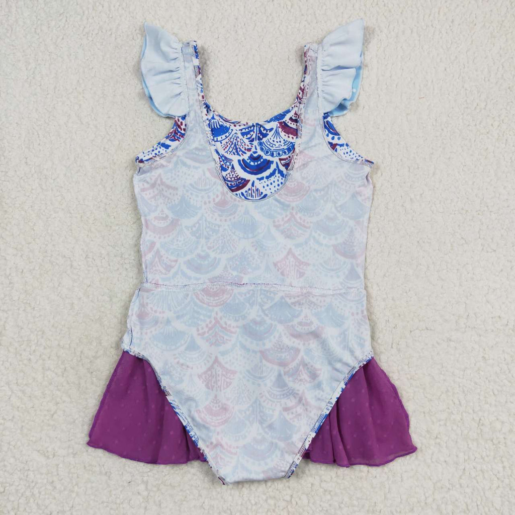 1 piece fish scale kids girls swimsuit