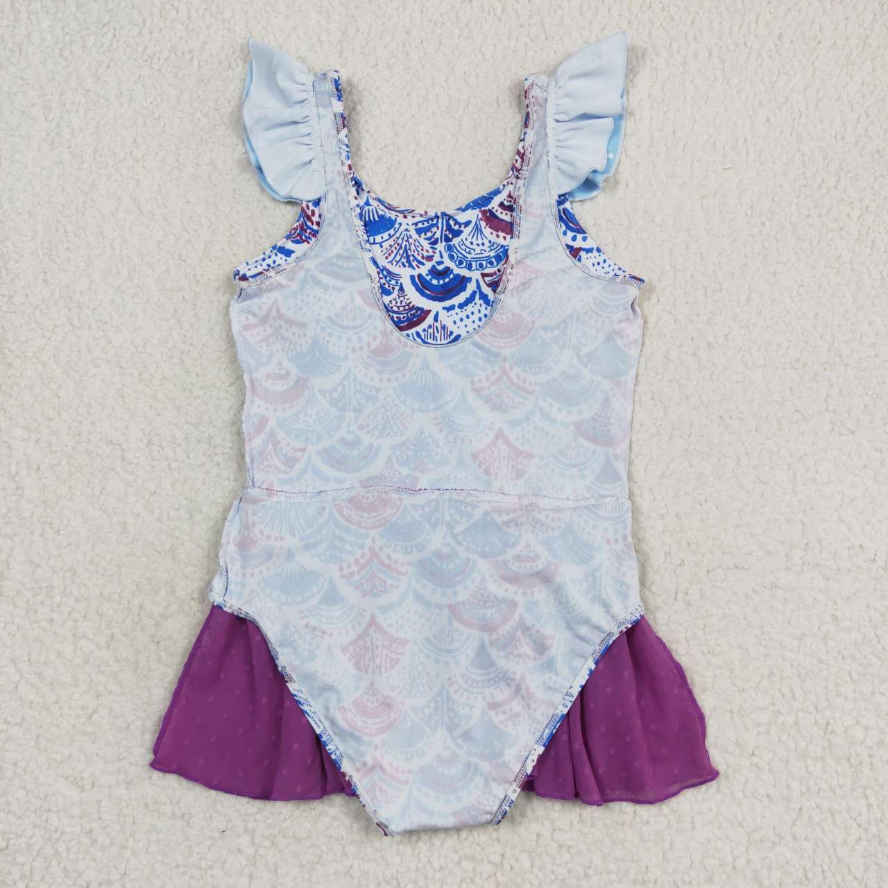 1 piece fish scale kids girls swimsuit