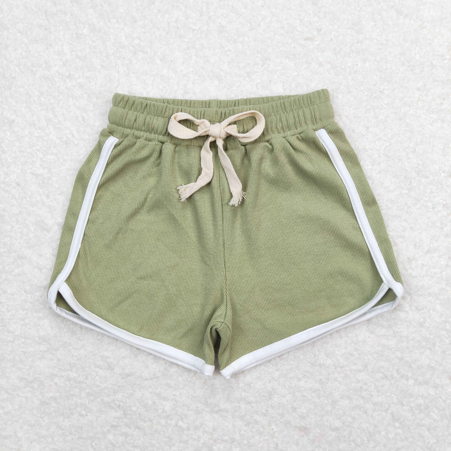 solid olive color cotton echt mulberry shorts