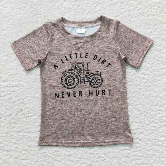 a lit dirt never hurt toddler boy farm truck print t shirt