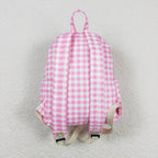 pink plaid kids backpack school bag