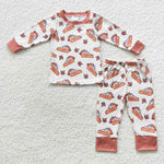 Autumn leaves pumpkin pie kids boy 2pcs PJ set