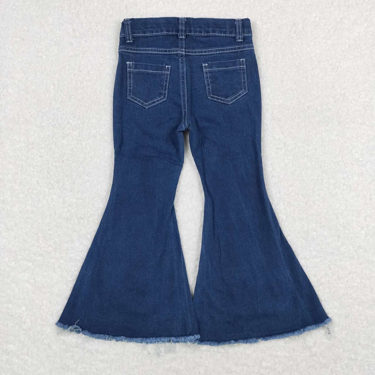 solid dark blue washed denim pants toddler girls  jeans