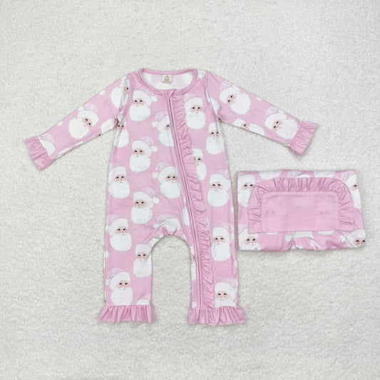 pink santa baby bamboo sleeper