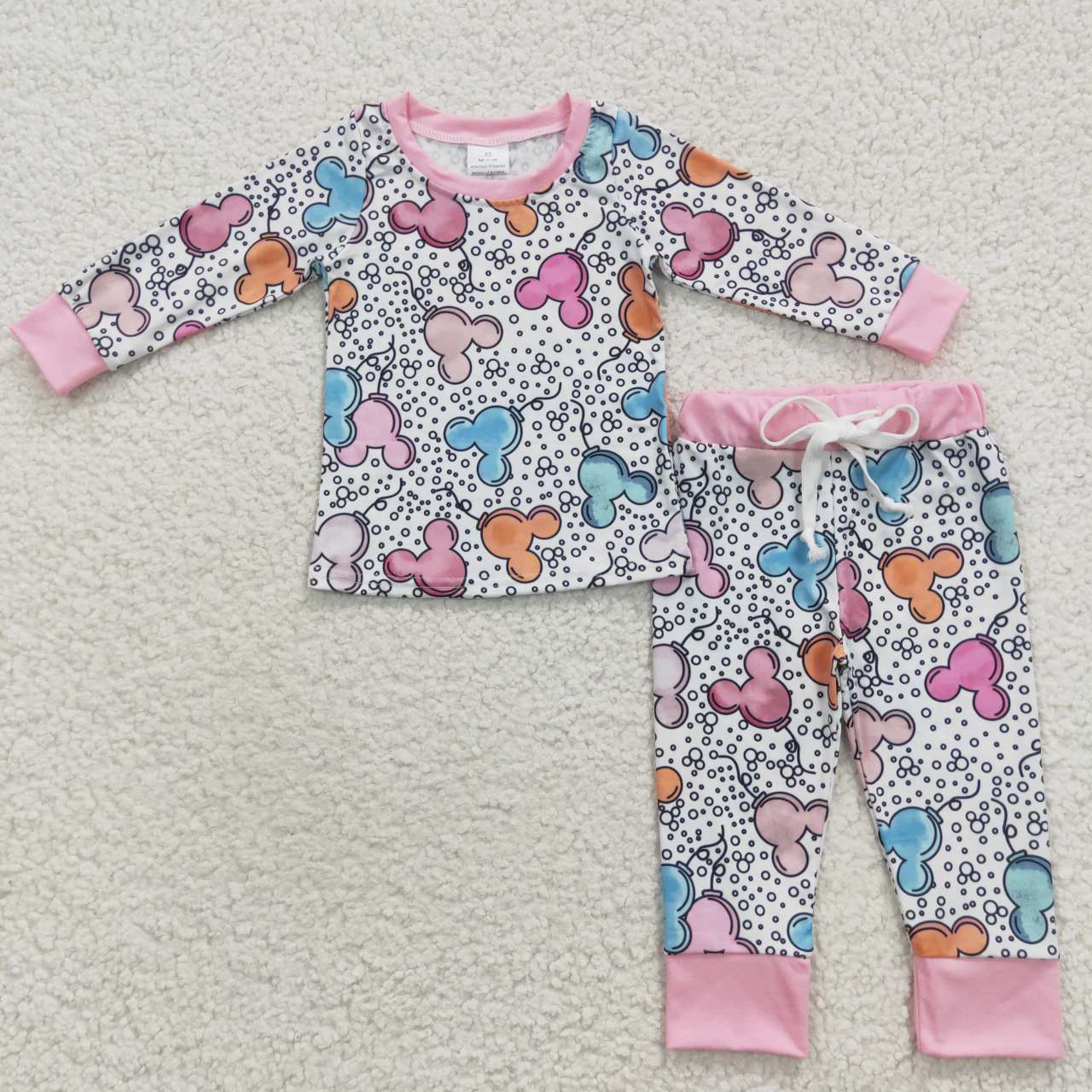 cartoon balloon girls pajama set