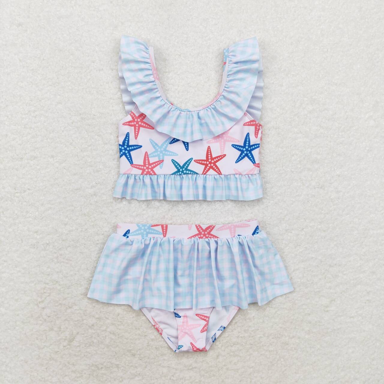 starfish two piece ruffle swimsuit girl swimwear