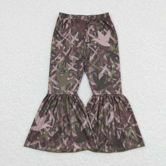 hunter camo bell bottom flare pants