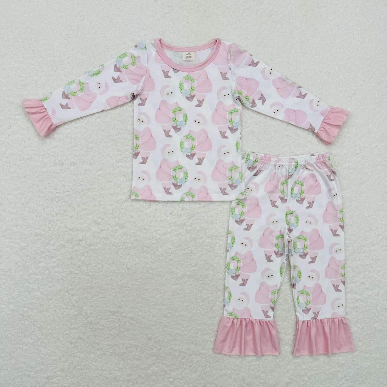 pink santa claus Christmas bamboo pajama