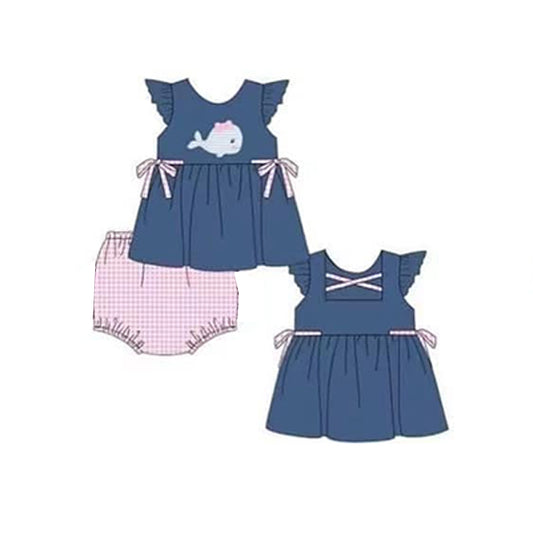 Pre order baby girl whale bummie set