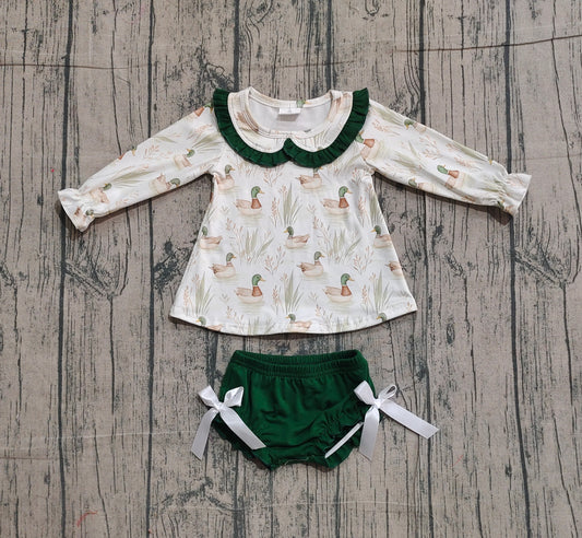 Pre order baby girl duck bummie set