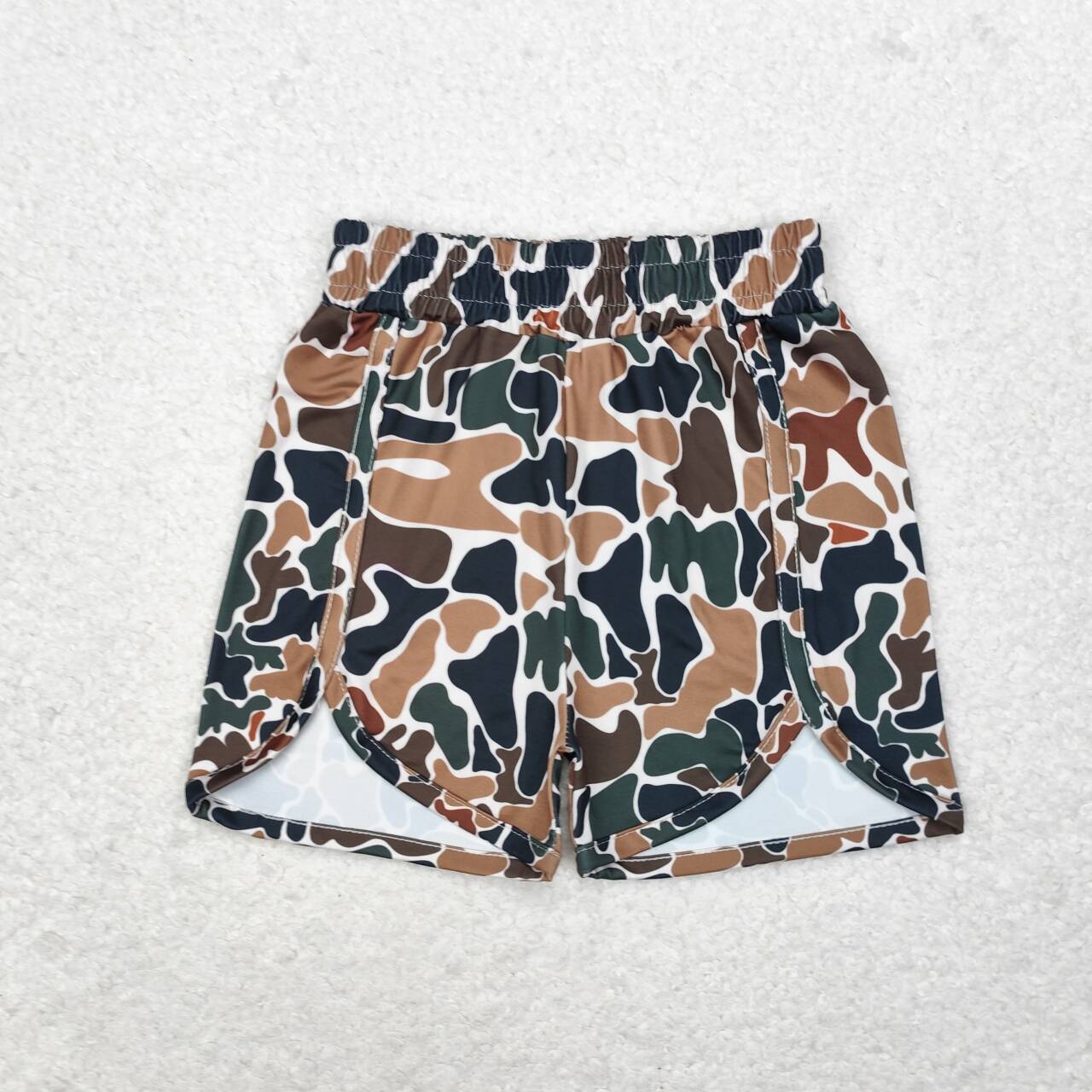 Khaki green camo kids girls summer shorts