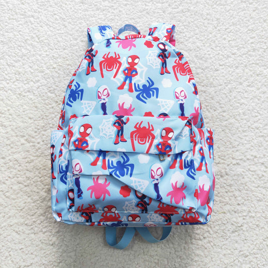 Spider print kids school backpack bag