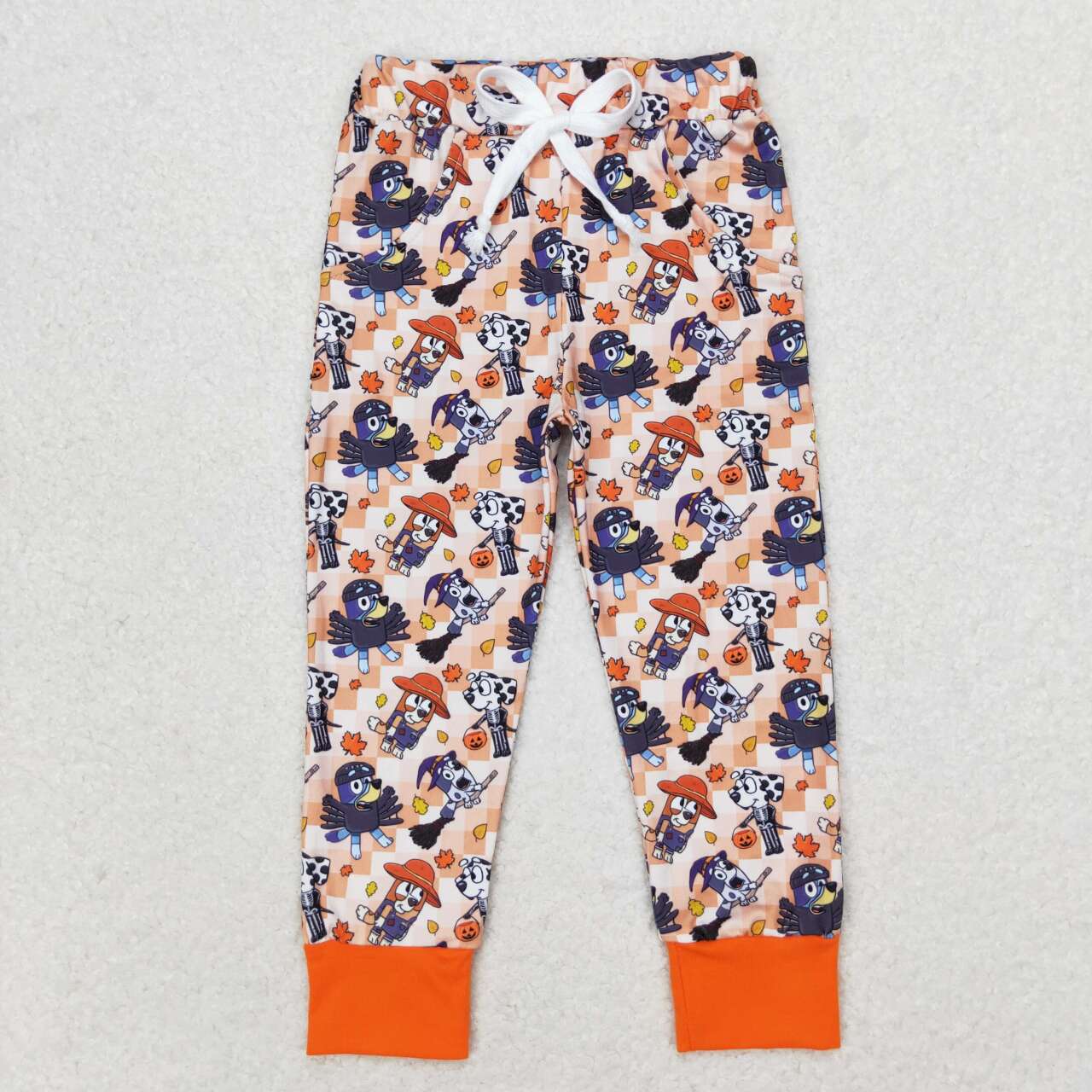 Halloween blu*y kids joggers in orange