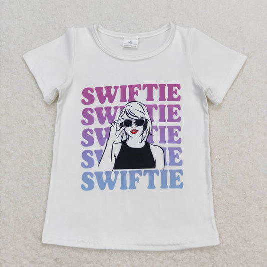 swiftie letters white tee girl summer top