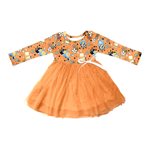 pre order orange long sleeve dog tutu dress