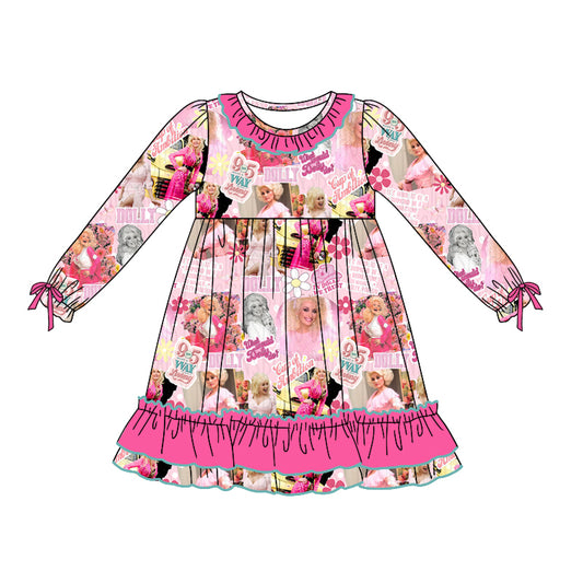 pre order  baby girl fall pink dolly dress