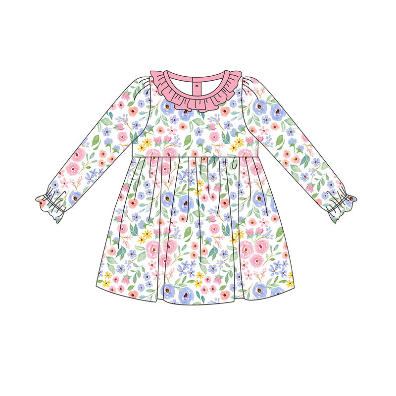 pre order  baby girl long sleeve floral dress