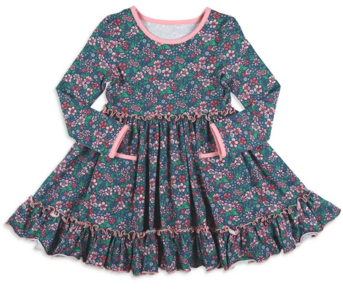 pre order  baby girl long sleeve floral dress