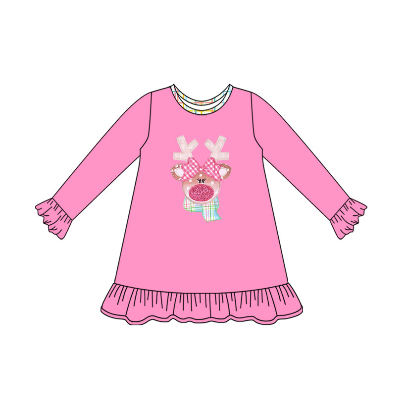 pre order reindeer print dress