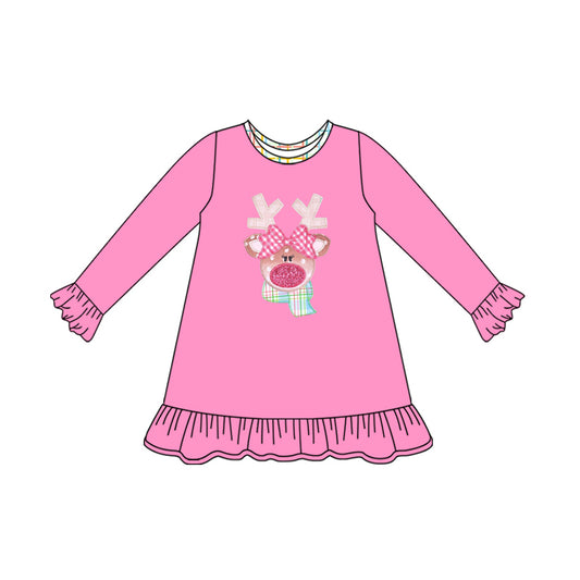 pre order reindeer print dress