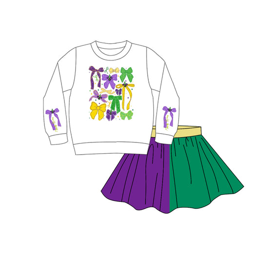 pre order mardi gras skirt set