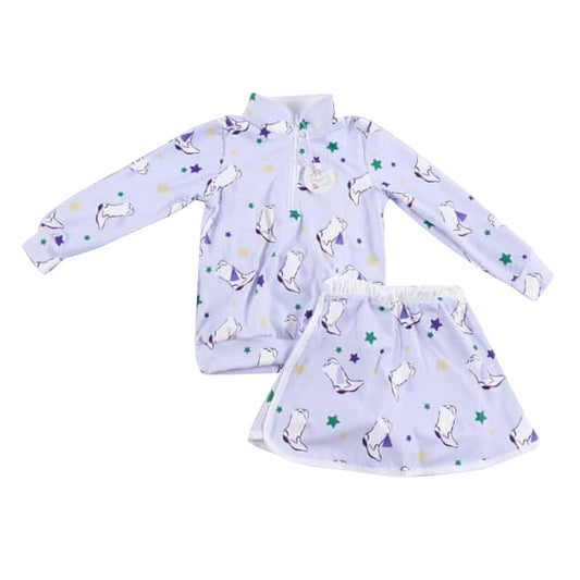 pre order mardi gras athletic zipper skort set