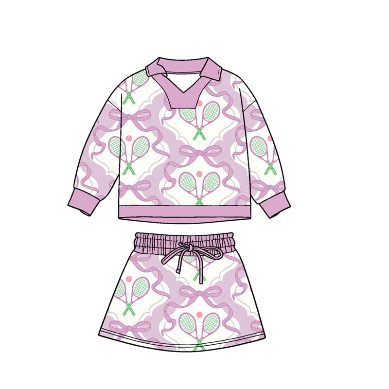 pre order purple bow tennis skirt set