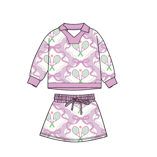 pre order purple bow tennis skirt set