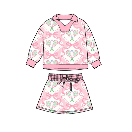 pre order pink bow tennis skirt set