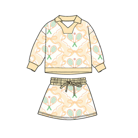 pre order yellow bow tennis skirt set