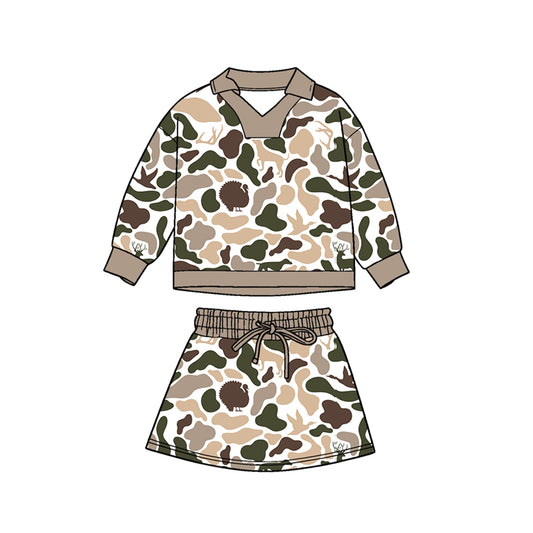 pre order camo skirt set