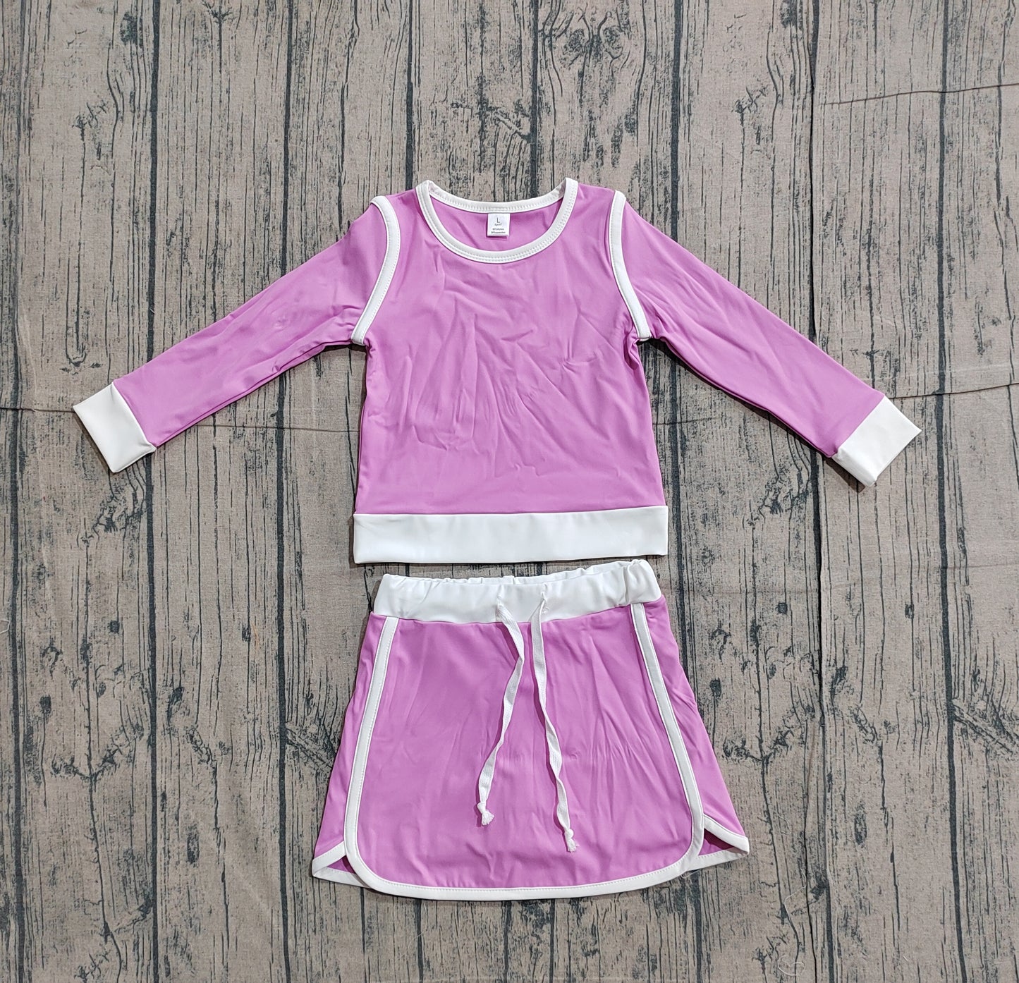 pre order solid cotton lavender athletic skort set