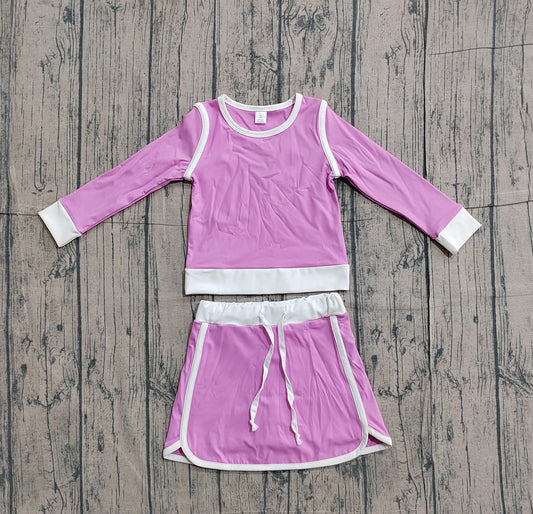 pre order solid cotton lavender athletic skort set