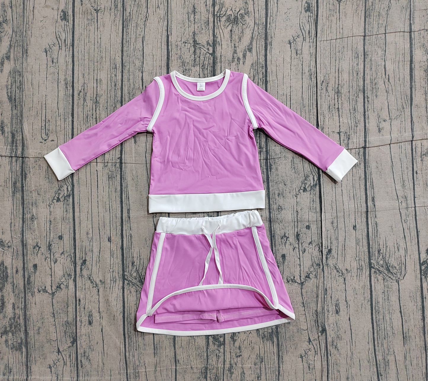 pre order solid cotton lavender athletic skort set