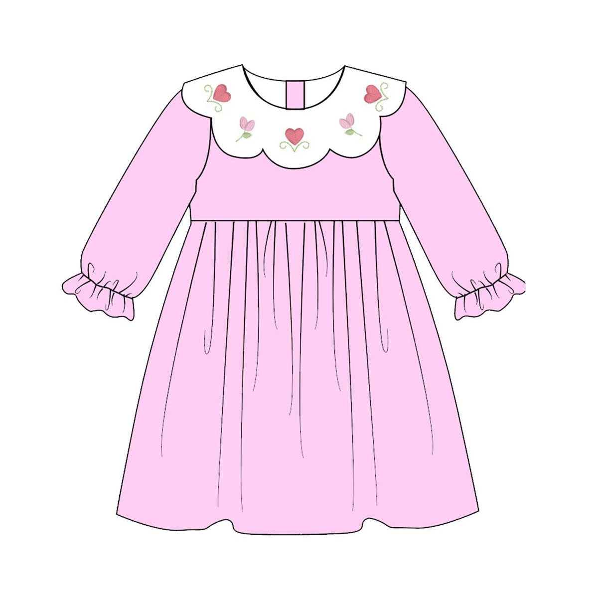 pre order heart flower pink dress