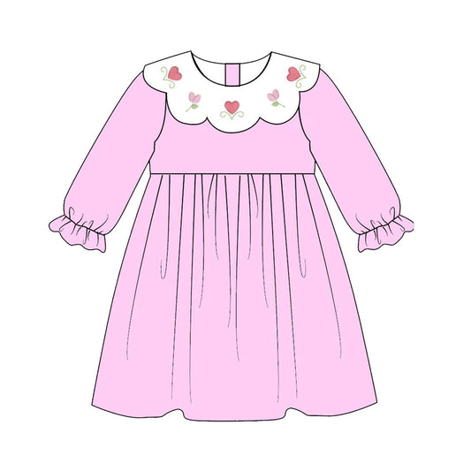 pre order heart flower pink dress